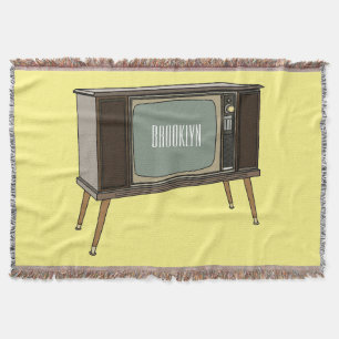 Television cartoon illustration throw blanket