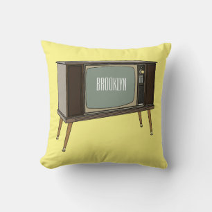 Television cartoon illustration throw pillow