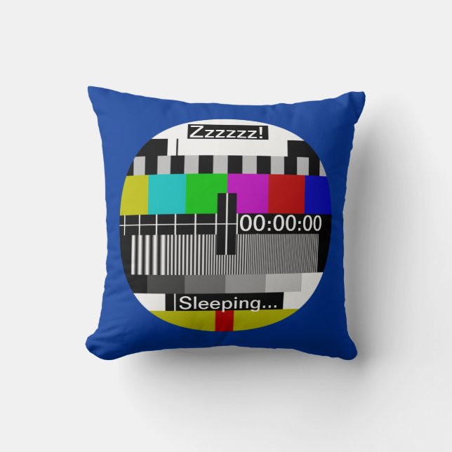 Television - Tv stand by test card Throw Pillow (Front)