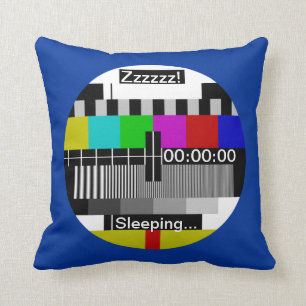 Television - Tv stand by test card Throw Pillow
