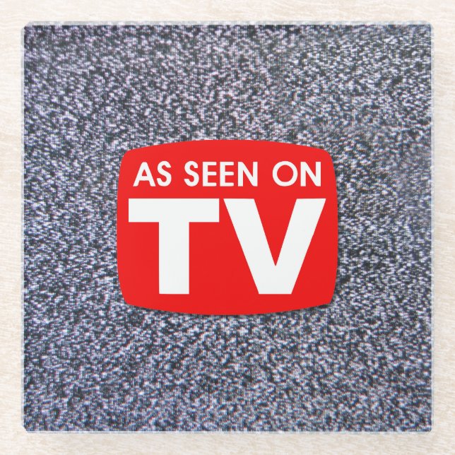 Television TV Star Glass Coaster (Front)