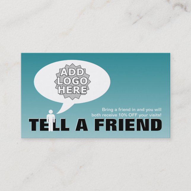 tell a friend referral comic card (Front)