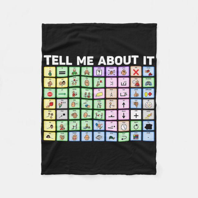 Tell Me About It Speech Language Pathology Aac Spe Fleece Blanket (Front)