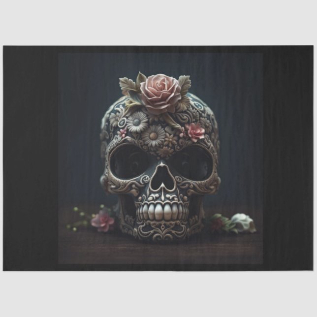 Tell Me I'm Pretty Skull Goth Decoupage Paper  (Front)