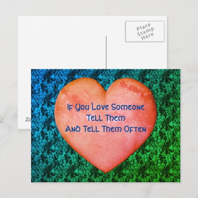 Tell Them You Love Them Pink Heart Abstract Postcard (Front/Back)