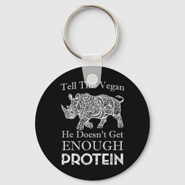 Tell This Vegan Enough Protein Vegan Bodybuilding  Keychain (Front)
