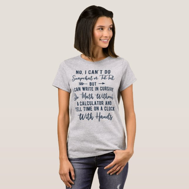 Tell time on a clock with hands T-Shirt (Front Full)