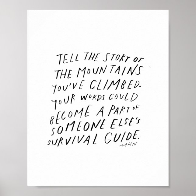 Tell your story - inspirational quote poster (Front)