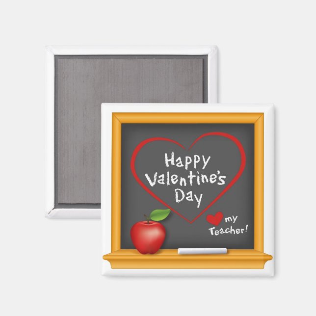 Tell your Teacher Happy Valentine's Day! Magnet (Front/Back)