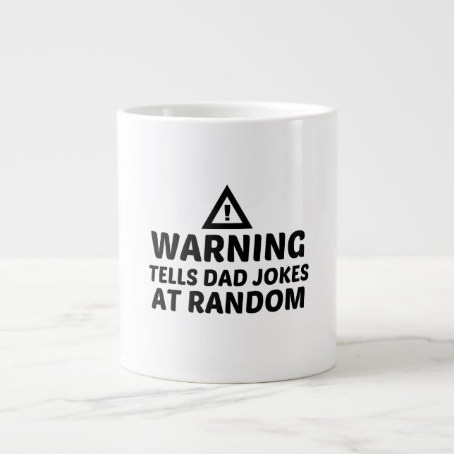 TELLS DAD JOKES AT RANDOM LARGE COFFEE MUG (Front)
