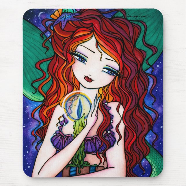 "Tellulah's Treasures" Mermaid Fantasy Fairy Mouse Pad (Front)
