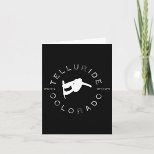 Telluride Co Vintage Graphic Retro Snowboarding T  Card
