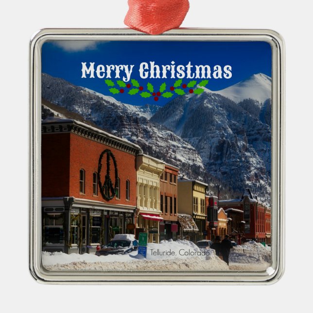 Telluride, Colorado Christmas Metal Ornament (Front)