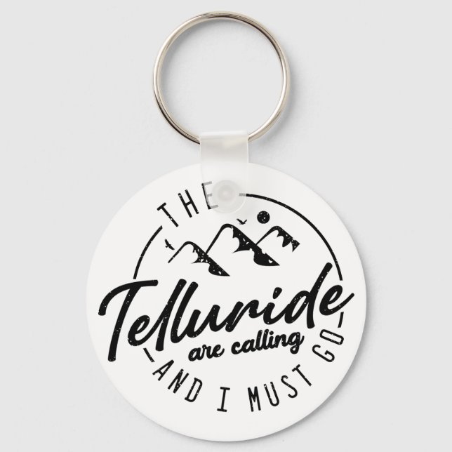 Telluride Colorado Mountains - Ski Souvenir Keychain (Front)