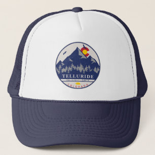 Telluride Colorado Retro Sunset Ski Souvenirs Trucker Hat
