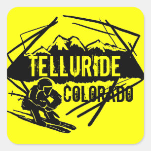 Telluride Colorado ski yellow mountain stickers