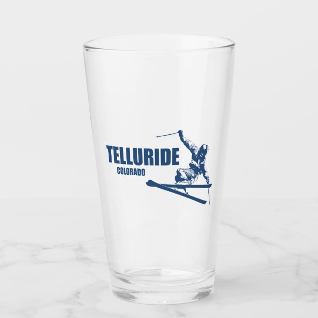 Telluride Colorado Skier Glass (Front)