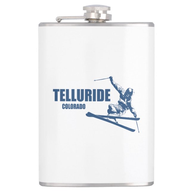 Telluride Colorado Skier Hip Flask (Front)