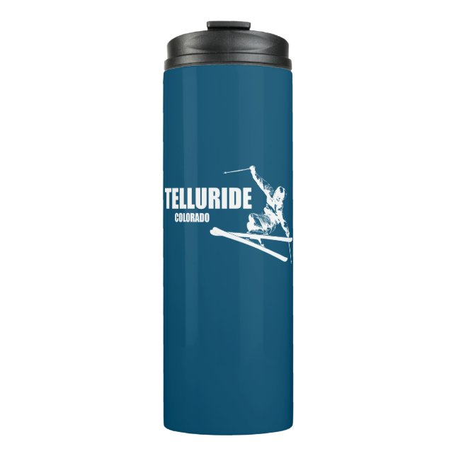 Telluride Colorado Skier Thermal Tumbler (Front)