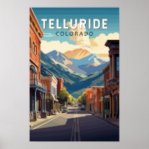 Telluride Colorado Travel Art Vintage