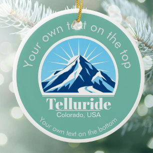 Telluride Colorado  usa ski resort medal  Ceramic Ornament
