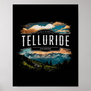 Telluride Mountains Colorado Hiking Outdoors Vinta Poster