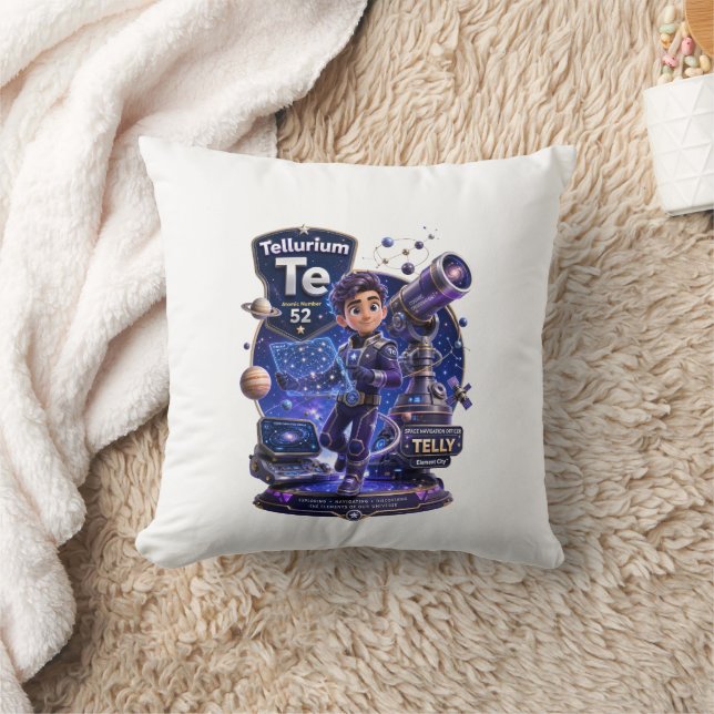 Tellurium character from the ATOMIVRA Throw Pillow (Blanket)