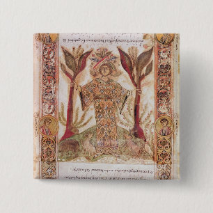 Tellus, from Exultet I, c.1030 2 Inch Square Button