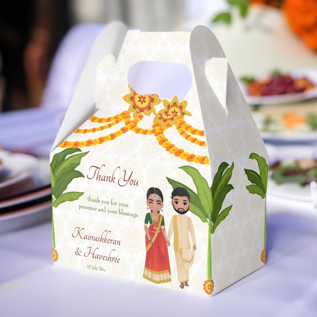 Telugu Tamil wedding marigolds banana tree Favor Box (Telugu Tamil wedding marigolds banana tree Favor Box)