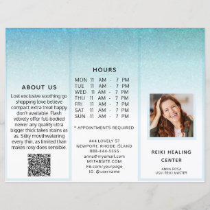 TEM* Photo QR Trifold Brochure Abstract Menu Price