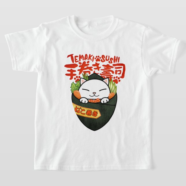Temaki Sushi Cat T-Shirt (Laydown)