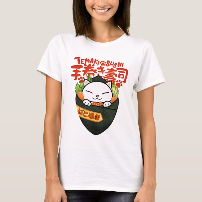 Temaki Sushi Cat T-Shirt (Front)
