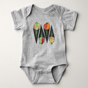Temaki Sushi Hand Roll Rolls Japanese Food Cuisine Baby Bodysuit