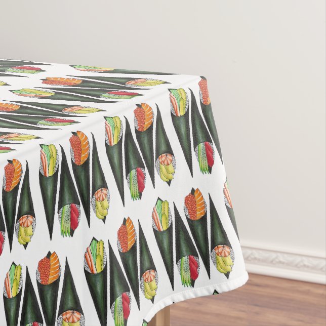 Temaki Sushi Hand Roll Rolls Japanese Food Cuisine Tablecloth (In Situ)