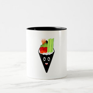 Temaki Sushi Hand Roll  Two-Tone Coffee Mug