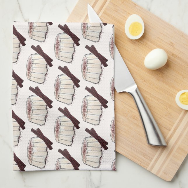 Tembleque Puerto Rican New Year Coconut Pudding Kitchen Towel (Quarter Fold)