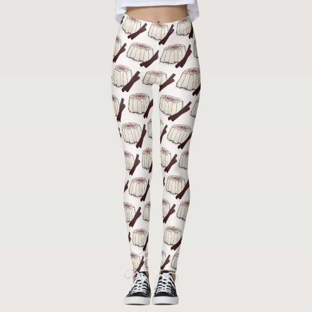 Tembleque Puerto Rican New Year Coconut Pudding Leggings (Front)
