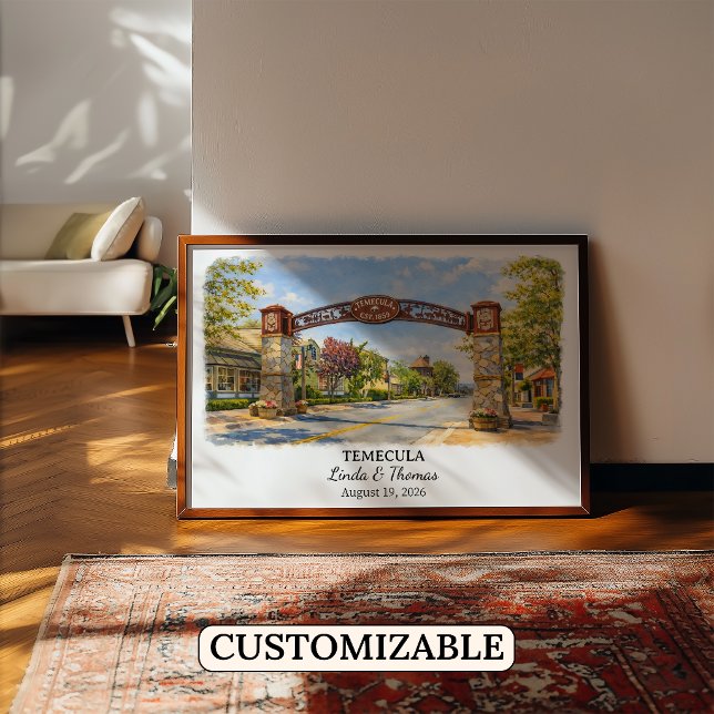Temecula California Poster, Watercolor, Custom Poster (Creator Uploaded)