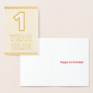 Téméraire, huile d'or "1 an !" Carte d'anniversair