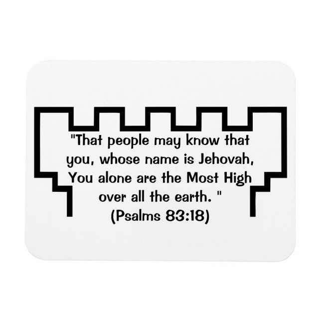Témoin de Jéhovah Psaumes de guet 83:18 Magnet (Horizontal)
