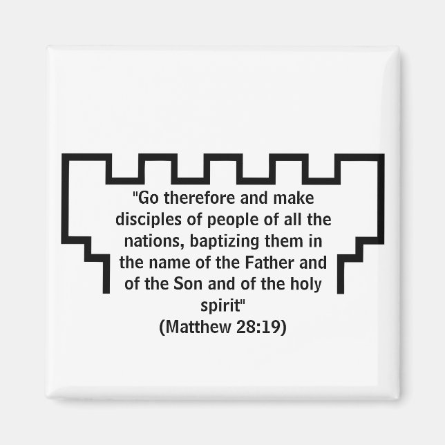 Témoin de Jéhovah Watchtower Matthieu 28:19 Magnet (Devant)