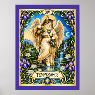 Temperance Cat Tarot - Harmony and Balance Poster