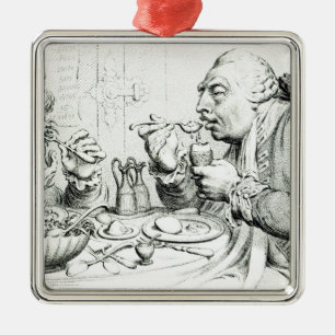 Temperance Enjoying a Frugal Meal Metal Ornament
