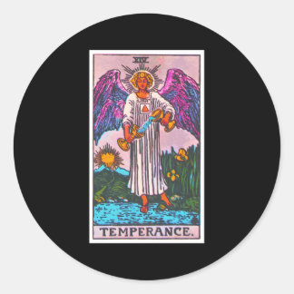Temperance Tarot Card Psychic Occult Metaphysical Classic Round Sticker