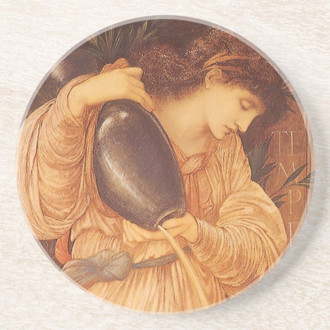Temperantia by Sir Edward Coley Burne-Jones Coaster (Front)