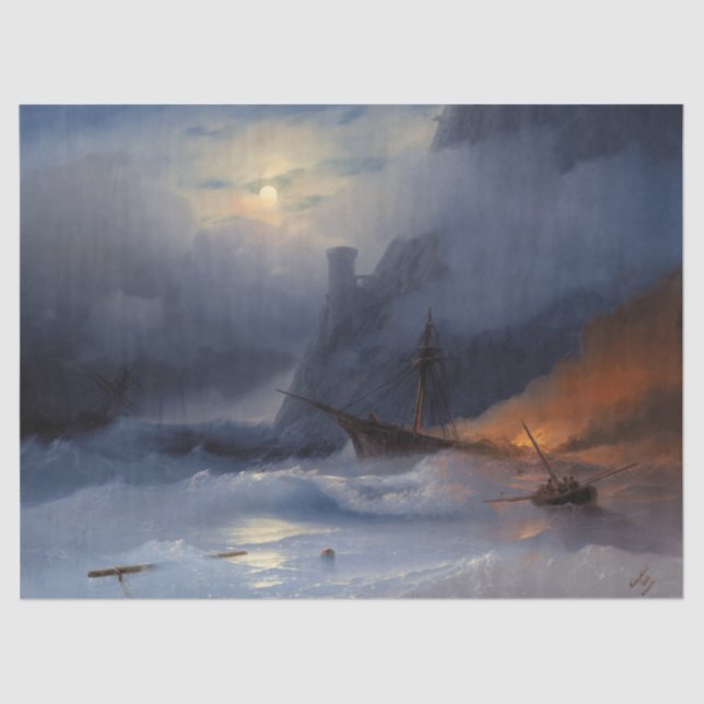 Tempest by Ivan Aivazovsky Tissue Paper (Front)
