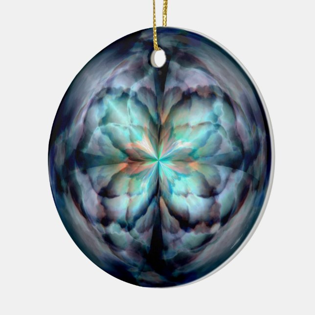 Tempest II (Blue) Ceramic Ornament (Left)