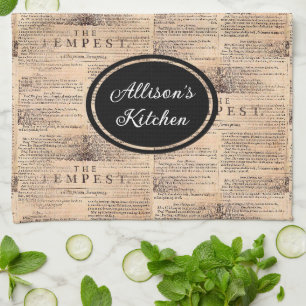 Tempest Shakespeare Serviette de cuisine personnal