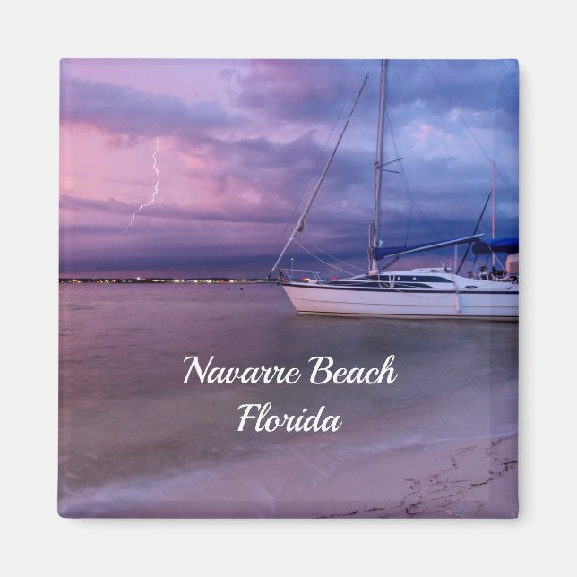 Tempête Arrivée À Navarre Floride Magnet Carré (Devant)