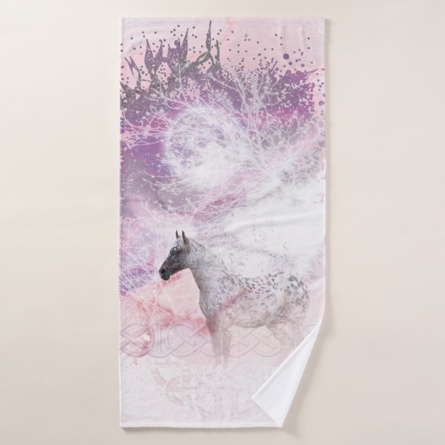 Tempête de neige du cheval (Serviette de bain)